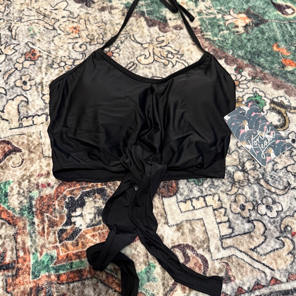 Womens Kortni Jeane tied up top, black size small nwt